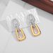 Simple two color earrings autumn and winter temperament female earrings light luxury commuter earrings high grade symmetrical earrings for women_ipsvogv.com
