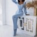 Women's clothing casual palace style lantern sleeve tops bell-bottom pants suit_ipsvogv.com