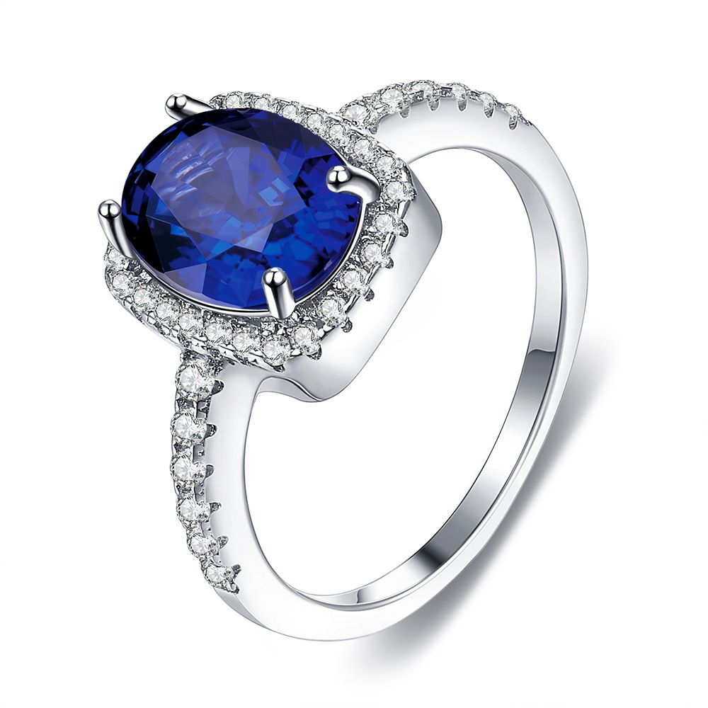 New Multi Color Square Zircon Classic Style Diamond Ring Pure Silver PTR053_ipsvogv.com