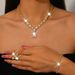 Women’s Jewelry Set Fashion Bridal Fashion Necklace Earrings Set Rhinestone Necklace Prom Costume Jewelry Zircon Teardrop Shaped Accessories_ipsvogv.com