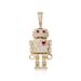 New Hip Hop Heartbeat Wave Love Double Sided Full Zirconium Robot Men's Pendant Necklace Limbs Rotation_ipsvogv.com