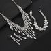 2025 Claw Rhinestone Earrings Bracelet Set Dress Evening Necklace Clavicle Chain Accessories_ipsvogv.com