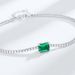 Simple S925 silver retro bracelet for women inlaid cultivated emerald jewelry_ipsvogv.com