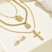 Personalized Cross Necklace & Earrings Set - Sterling Silver Multi-Layer Clavicle Chain, Comfort Fit Christian Jewelry Gift For Women_ipsvogv.com