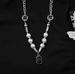 Unisex Black Gemstone Pendant Pearl Necklace Men's Trendy Hip Hop Light Luxury Niche Design Versatile Titanium Steel Couple Necklace_ipsvogv.com