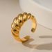 Gold ring, real gold electroplating high end ring, threaded cold style, plain metal ring, simple_ipsvogv.com