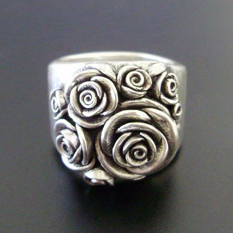 Cao Shi Classic Alloy Flower Women's Ring Hand Jewelry_ipsvogv.com