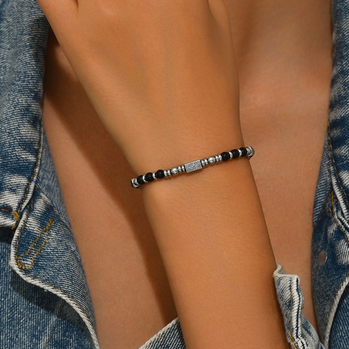 2024 Geometric Natural Stone Bracelet, niche woven bead design, couple bracelet, versatile men's and women's bracelet_ipsvogv.com