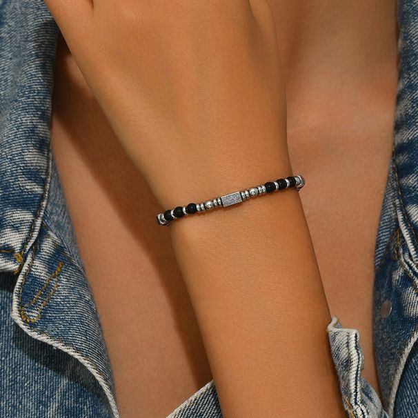 2024 Geometric Natural Stone Bracelet, niche woven bead design, couple bracelet, versatile men's and women's bracelet_ipsvogv.com