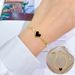 【 Full Body Titanium Steel 】 Personalized Peach Heart Snake Chain Round Bead Furnace Gold Bracelet At The East Gate,_ipsvogv.com