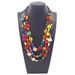 Exaggerated Medium To Long Geometric Square Piece Colored Wooden Bead Bohemian Women's Pendant Necklace_ipsvogv.com