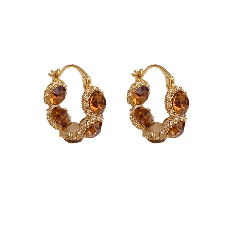 French Style Zircon Circle Hoop Niche Design Exquisite Light Luxury High-end Fashion Earrings For Women_ipsvogv.com
