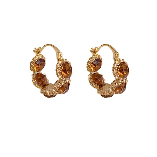 French Style Zircon Circle Hoop Niche Design Exquisite Light Luxury High-end Fashion Earrings For Women_ipsvogv.com