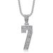 Men's Jewelry Popular Hip Hop HIPHOP Jewelry Stainless Steel Gold Plated Diamond Number 7 Pendant Necklace_ipsvogv.com