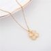 New Fashion Gold Flower Clover Titanium Steel Necklace With Cat's Eye Stone Inlaid, Mesh Red Collar Chain Women's_ipsvogv.com
