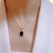 Black Rectangular Titanium Steel Necklace For Women's Versatile High-end Accessories, Light Luxury Collarbone Chain_ipsvogv.com