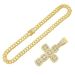 Hip Hop Full Diamond Cross Pendant Cuban Necklace Men's Cool and Dominant Personality Collar Chain Neckchain_ipsvogv.com
