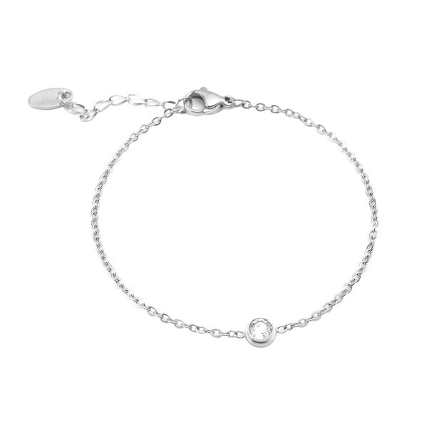Women's Jewelry Small Fresh Hand Jewelry Simple Plain Style Girlfriends Internet Celebrity Single Diamond Six Diamond Stainless Steel Bracelet_ipsvogv.com