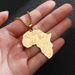 Retro Hip Hop Titanium Steel Gold African Map Shape Necklace Men and Women Hip Hop Animal Elephant Pendant Necklace_ipsvogv.com