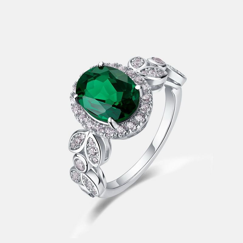 new Retro Light Luxury Cultivated Emerald Ring S925 Silver Full Of Colored Diamonds Finger Ring Atmosphere All Match_ipsvogv.com