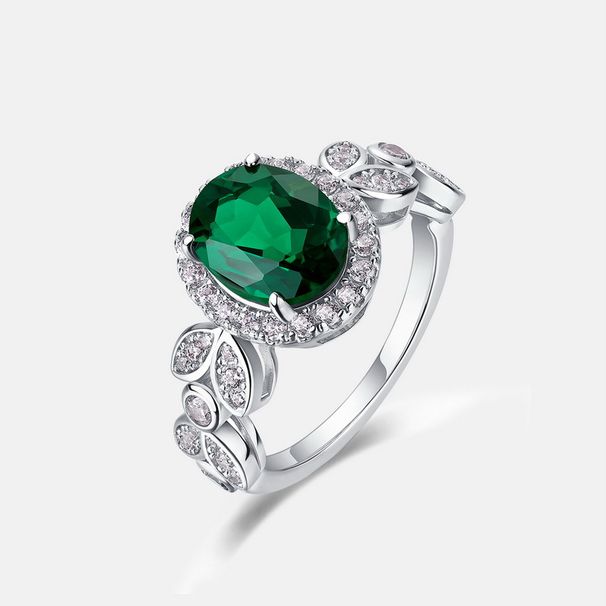 new Retro Light Luxury Cultivated Emerald Ring S925 Silver Full Of Colored Diamonds Finger Ring Atmosphere All Match_ipsvogv.com