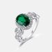 new Retro Light Luxury Cultivated Emerald Ring S925 Silver Full Of Colored Diamonds Finger Ring Atmosphere All Match_ipsvogv.com