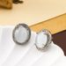 Silver Needle, Style, Elliptical Jade Marrow, Cat Eye Stone Women's High End, Ancient Chinese Earrings, New Style_ipsvogv.com
