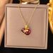 Japanese Red Cherry Pendant For Women 2025 Summer Light Luxury Clavicle Chain Accessories Titanium Steel Necklace_ipsvogv.com