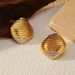 Women’s Jewelry Set Fashion Elegant Retro Gold Stainless Steel Inlaid Diamond White Diamond Oval Coin Pendant Earrings Jewelry Female_ipsvogv.com