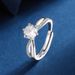 New Korean version of Mosang Stone Wrapping Ring, Women's Six Claw One Carat Interwoven Love Open Ring Handpiece_ipsvogv.com