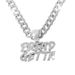 Personalized Hip-hop Full Double Row Diamond Letters BREADGETTA Pendant, Niche Design Tennis Necklace Accessory_ipsvogv.com