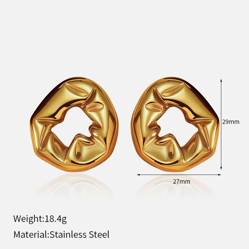 Women’s Jewelry Set Fashion Exaggerated Irregular Concave And Convex Lava Earrings Alternative Folds Niche Earrings Versatile Ins Earrings_ipsvogv.com