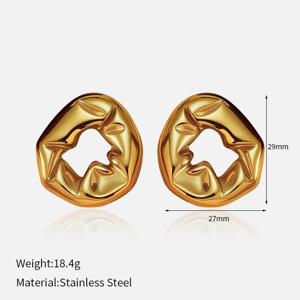 Women’s Jewelry Set Fashion Exaggerated Irregular Concave And Convex Lava Earrings Alternative Folds Niche Earrings Versatile Ins Earrings_ipsvogv.com