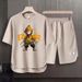 Men's Clothing 2024 Waffle Casual Summer Suit Men's Loose Teen Short sleeved T shirt Shorts Handsome Two piece Suit_ipsvogv.com