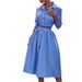 Women's Clothing Long sleeve striped shirt suit skirt_ipsvogv.com
