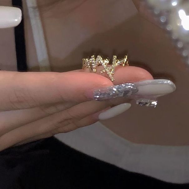 【 1154 People's Collection 】 Internet Celebrity Sparkling Diamond Zircon Japanese And Korean Temperament Versatile Open_ipsvogv.com