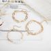 New Thick And Thin Chain Round Label English Letter Love Combination 4-piece Pearl Bracelet Set_ipsvogv.com