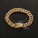 Jewelry Fashion Inlaid Diamond Full Rhinestone Cuban Chain Hip Hop Men's Bracelet_ipsvogv.com