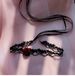 Black Lace Long Collarbone Necklace Wine Red Woven Rose Flower Neck Choker Tie Rope_ipsvogv.com