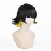 Yihair Blue Prison Fenglehui COS Short Hair Wig Reverse Curly Double Color Modeling Wig_ipsvogv.com