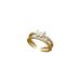 【 Real Gold 】 Shell Butterfly Full Diamond With Adjustable Opening, Simple Handmade Ring, Couple's Pair Ring_ipsvogv.com