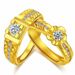 Micro Inlaid Brass Gold-plated Couple's Ring Vietnamese Sand Gold Men's And Women's Jewelry_ipsvogv.com
