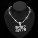 Personalized Hip-hop Full Double Row Diamond Letters BREADGETTA Pendant, Niche Design Tennis Necklace Accessory_ipsvogv.com