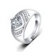 Fashionable Simulation High Carbon Zircon Men's Ring, Atmospheric Business Style Diamond V-shaped Wide Version Ring_ipsvogv.com
