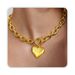 Hot Selling Hip Hop Style Love Pendant Necklace Fashionable And Simple Thick Chain Short OT Buckle Clavicle Chain_ipsvogv.com