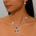 Women’s Jewelry Set Fashion Rhinestone Necklace Earrings Two Piece Set Fashionable Bridal Suit Dress Accessories_ipsvogv.com