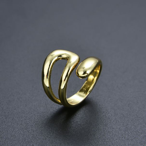 Unisex Ins Style Internet Celebrity Ring Female Niche Electroplating Color Preserving Index Finger Ring Irregular Opening Adjustable_ipsvogv.com