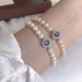 S Silver Sea Blue Treasure Natural Freshwater Pearl Bracelet, All Body Pure Silver, French Women's Light Luxury, Niche_ipsvogv.com