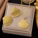 Ins Wind Internet Celebrity Simple And Versatile Gold Plated Stainless Steel Shell Pendant Necklace Jewelry_ipsvogv.com