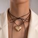 Jewelry Pull-out Adjustable Wax Thread Choker Women's Simple Personality Big Heart Pendant Necklace_ipsvogv.com